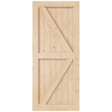 Load image into Gallery viewer, EaseLife Unfinished Sliding Barn Door Slab,Solid Spruce Wood Panelled Slab Door,DIY Assemblely,Easy Install,K-Frame