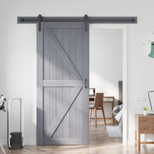 Load image into Gallery viewer, EaseLife Sliding Barn Door Barn Door Hardware Kit &amp; Handle Included,DIY Assemblely,Easy Install,Apply to Interior Rooms &amp; Storage Closet,Grey