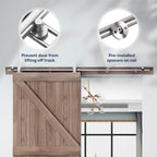 EaseLife Modern Stainless Steel Sliding Barn Door Hardware Track Kit,Top Mount,Anti-Rust,Slide Smoothly Quietly,Easy Install