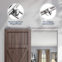 Load image into Gallery viewer, EaseLife Top Mount Modern Sliding Barn Door Hardware Track Kit,Stainless Steel,Anti-Rust,Slide Smoothly Quietly,Easy Install