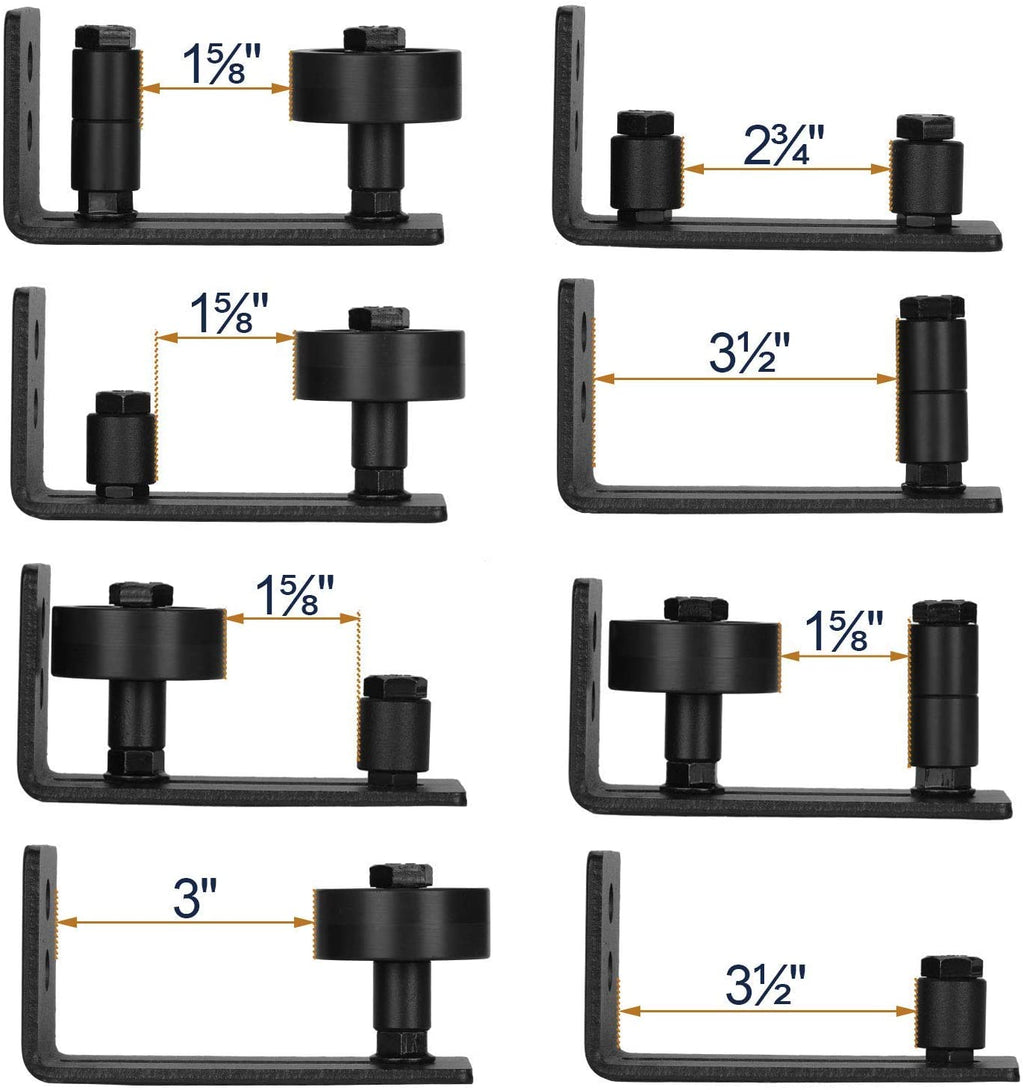 EaseLife Sliding Barn Door Bottom Floor Guide,Adjustable Roller,Wall Mount System,Flush Flat Bottom Design,2 Assemble Setup Options,Fit All Size Door