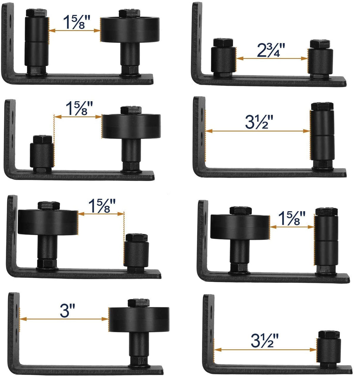 EaseLife Sliding Barn Door Bottom Floor Guide,Adjustable Roller,Wall Mount System,Flush Flat Bottom Design,2 Assemble Setup Options,Fit All Size Door