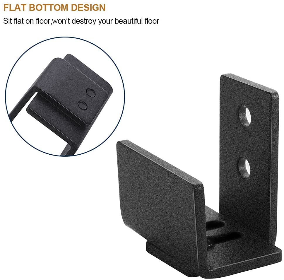 EaseLife Sliding Barn Door Bottom Floor Guide,Adjustable Roller,Wall Mount System,Flush Flat Bottom Design,2 Assemble Setup Options,Fit All Size Door