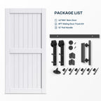 EaseLife Sliding Barn Door with Barn Door Hardware Track Kit Included,Solid LVL Wood Slab Covered with Water-Proof & Scratch-Resistant PVC Surface,DIY Assembly,Easy Install,White, H-Frame