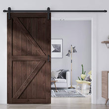 Load image into Gallery viewer, EaseLife Sliding Barn Door with 7FT Barn Door Hardware Kit &amp; Handle Included,DIY Assemblely,Easy Install,Apply to Interior Rooms &amp; Storage Closet,K-Frame,Coffee