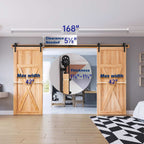 EaseLife Double Door Sliding Barn Door Hardware Track Kit,Basic J Pulley,Heavy Duty,Slide Smoothly Quietly,Easy Install