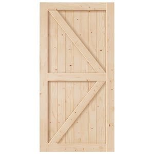 EaseLife Unfinished Sliding Barn Door Slab,Solid Spruce Wood Panelled Slab Door,DIY Assemblely,Easy Install,K-Frame