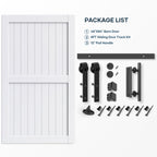 EaseLife Sliding Barn Door with Barn Door Hardware Track Kit Included,Solid LVL Wood Slab Covered with Water-Proof & Scratch-Resistant PVC Surface,DIY Assembly,Easy Install,White, H-Frame