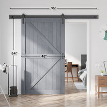 Load image into Gallery viewer, EaseLife Sliding Barn Door Barn Door Hardware Kit &amp; Handle Included,DIY Assemblely,Easy Install,Apply to Interior Rooms &amp; Storage Closet,Grey