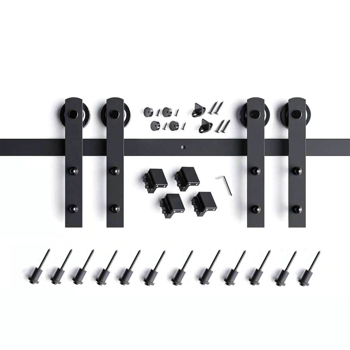 EaseLife Heavy Duty Sliding Barn Door Hardware Track Kit,Straight Pulley,Slide Smoothly Quietly,Easy Install