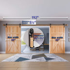 EaseLife Double Door Sliding Barn Door Hardware Track Kit,Basic J Pulley,Heavy Duty,Slide Smoothly Quietly,Easy Install