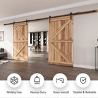 EaseLife Heavy Duty Sliding Barn Door Hardware Track Kit,Straight Pulley,Slide Smoothly Quietly,Easy Install