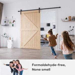 EaseLife Sliding Barn Door with Barn Door Hardware Kit & Handle Included,DIY Assemblely,Easy Install,Apply to Interior Rooms & Storage Closet,K-Frame,Natural