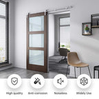 EaseLife  Stainless Steel Sliding Barn Door Hardware Track Kit,Heavy Duty,Anti-Rust Anti-Corrosion,Slide Smoothly Quietly,Easy Install