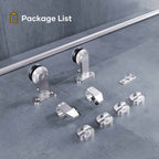 EaseLife Modern Stainless Steel Sliding Barn Door Hardware Track Kit,Top Mount,Anti-Rust,Slide Smoothly Quietly,Easy Install