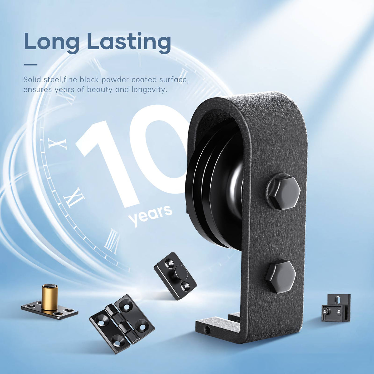 Bi-fold Sliding Barn Door Hardware,Top Mount Installation,Heavy Duty Roller,Smoothly and Quietly,Black(Door Not Included)