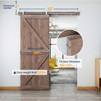 EaseLife Modern Stainless Steel Sliding Barn Door Hardware Track Kit,Top Mount,Anti-Rust,Slide Smoothly Quietly,Easy Install