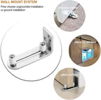 EaseLife Sliding Barn Door Bottom Floor Guide,Adjustable Roller,Wall Mount System,Flush Flat Bottom Design,2 Assemble Setup Options,Fit All Size Door