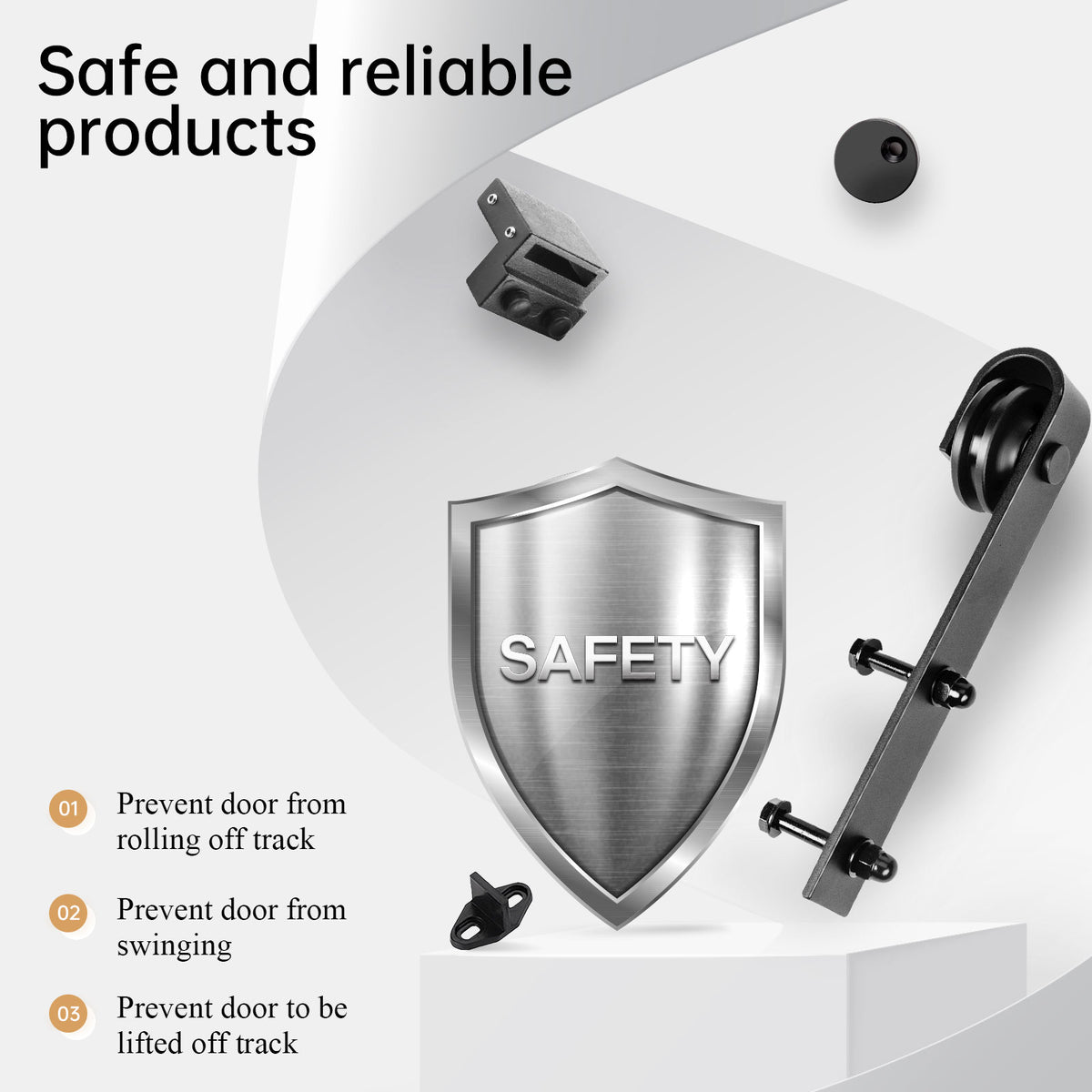 EaseLife Heavy Duty Sliding Barn Door Hardware Track Kit,Ultra Hard Sturdy,Slide Smoothly Quietly,Easy Install