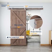 Load image into Gallery viewer, EaseLife Modern Stainless Steel Sliding Barn Door Hardware Track Kit,Top Mount,Anti-Rust,Slide Smoothly Quietly,Easy Install
