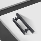 EaseLife 12" Sliding Barn Door Pull Handle with Flush Hardware Set,Heavy Duty,Solid,Rustic Style,Black Powder Coated Finish,Easy Install
