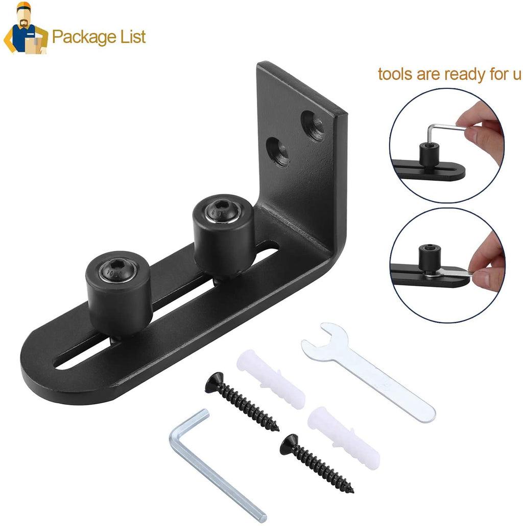 EaseLife Sliding Barn Door Bottom Floor Guide,Adjustable Roller,Wall Mount System,Flush Flat Bottom Design,2 Assemble Setup Options,Fit All Size Door