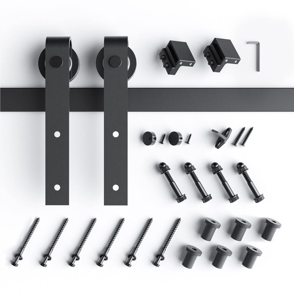 EaseLife Heavy Duty Sliding Barn Door Hardware Track Kit,Ultra Hard Sturdy,Slide Smoothly Quietly,Easy Install
