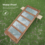 Glass Barn Door with Sliding Barn Door Hardware Kit Included,DIY Assembly,Dark Brown