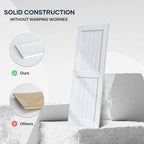 EaseLife Sliding Barn Door with Barn Door Hardware Track Kit Included,Solid LVL Wood Slab Covered with Water-Proof & Scratch-Resistant PVC Surface,DIY Assembly,Easy Install,White, H-Frame
