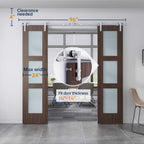 EaseLife  Stainless Steel Sliding Barn Door Hardware Track Kit,Heavy Duty,Anti-Rust Anti-Corrosion,Slide Smoothly Quietly,Easy Install