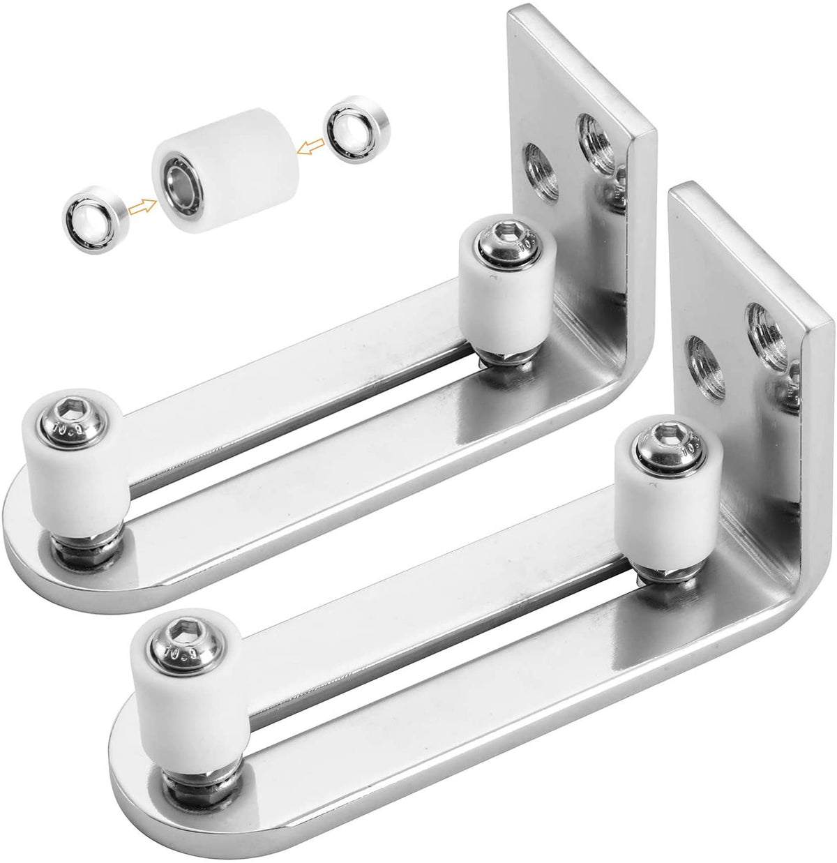 EaseLife Sliding Barn Door Bottom Floor Guide,Adjustable Roller,Wall Mount System,Flush Flat Bottom Design,2 Assemble Setup Options,Fit All Size Door