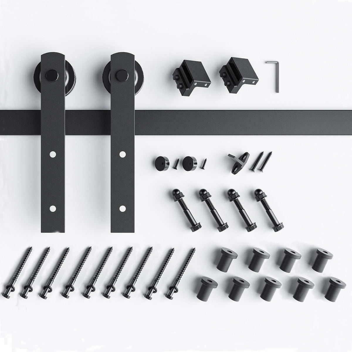 EaseLife Heavy Duty Sliding Barn Door Hardware Track Kit,Straight Pulley,Slide Smoothly Quietly,Easy Install
