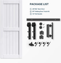Load image into Gallery viewer, EaseLife Sliding Barn Door with Barn Door Hardware Track Kit Included,Solid LVL Wood Slab Covered with Water-Proof &amp; Scratch-Resistant PVC Surface,DIY Assembly,Easy Install,White, H-Frame