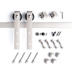 EaseLife Heavy Duty Brushed Nickel Sliding Barn Door Hardware Track Kit,Modern,Sturdy,Slide Smoothly Quietly,Easy Install