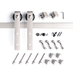 EaseLife Heavy Duty Brushed Nickel Sliding Barn Door Hardware Track Kit,Modern,Sturdy,Slide Smoothly Quietly,Easy Install