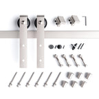 EaseLife Heavy Duty Brushed Nickel Sliding Barn Door Hardware Track Kit,Modern,Sturdy,Slide Smoothly Quietly,Easy Install