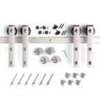 EaseLife Heavy Duty Brushed Nickel Sliding Barn Door Hardware Track Kit,Modern,Sturdy,Slide Smoothly Quietly,Easy Install