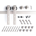 EaseLife Heavy Duty Brushed Nickel Sliding Barn Door Hardware Track Kit,Modern,Sturdy,Slide Smoothly Quietly,Easy Install