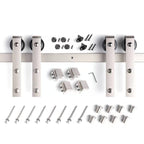 EaseLife Heavy Duty Brushed Nickel Sliding Barn Door Hardware Track Kit,Modern,Sturdy,Slide Smoothly Quietly,Easy Install