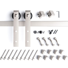 Load image into Gallery viewer, EaseLife Heavy Duty Brushed Nickel Sliding Barn Door Hardware Track Kit,Modern,Sturdy,Slide Smoothly Quietly,Easy Install