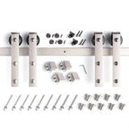 EaseLife Heavy Duty Brushed Nickel Sliding Barn Door Hardware Track Kit,Modern,Sturdy,Slide Smoothly Quietly,Easy Install