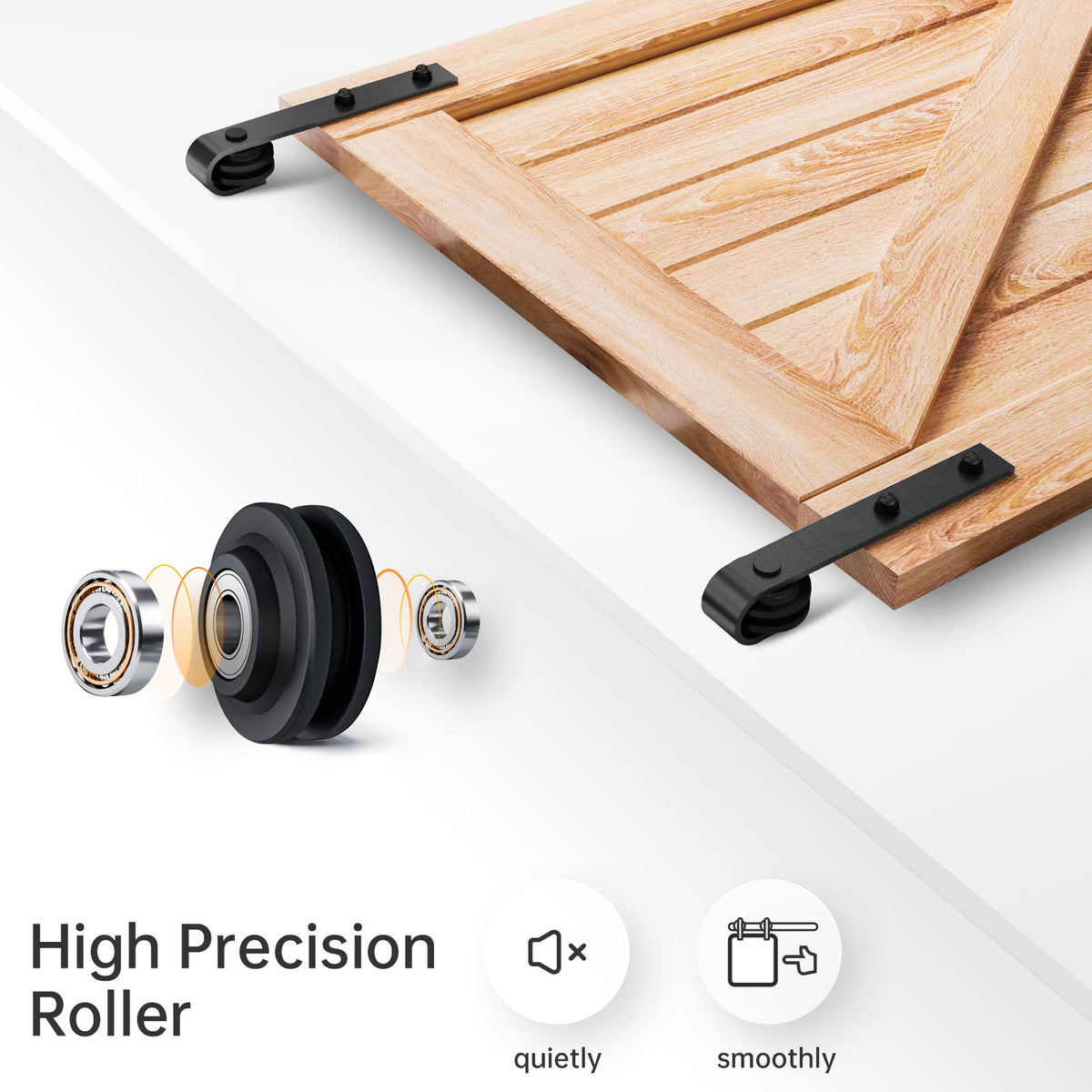 EaseLife Heavy Duty Sliding Barn Door Hardware Track Kit,Ultra Hard Sturdy,Slide Smoothly Quietly,Easy Install