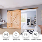 EaseLife Heavy Duty Sliding Barn Door Hardware Track Kit,Ultra Hard Sturdy,Slide Smoothly Quietly,Easy Install