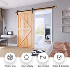 EaseLife Heavy Duty Sliding Barn Door Hardware Track Kit,Ultra Hard Sturdy,Slide Smoothly Quietly,Easy Install