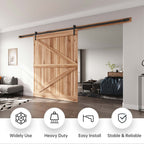 EaseLife Heavy Duty Sliding Barn Door Hardware Track Kit,Straight Pulley,Slide Smoothly Quietly,Easy Install