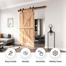 Load image into Gallery viewer, EaseLife Bypass Double Sliding Barn Door Hardware Kit,Single Track,Heavy Duty,Slide Smoothly Quietly,Easy Install