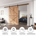 EaseLife Heavy Duty Sliding Barn Door Hardware Track Kit,Straight Pulley,Slide Smoothly Quietly,Easy Install