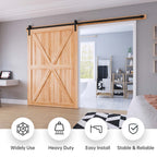 EaseLife Heavy Duty Sliding Barn Door Hardware Track Kit,Ultra Hard Sturdy,Slide Smoothly Quietly,Easy Install